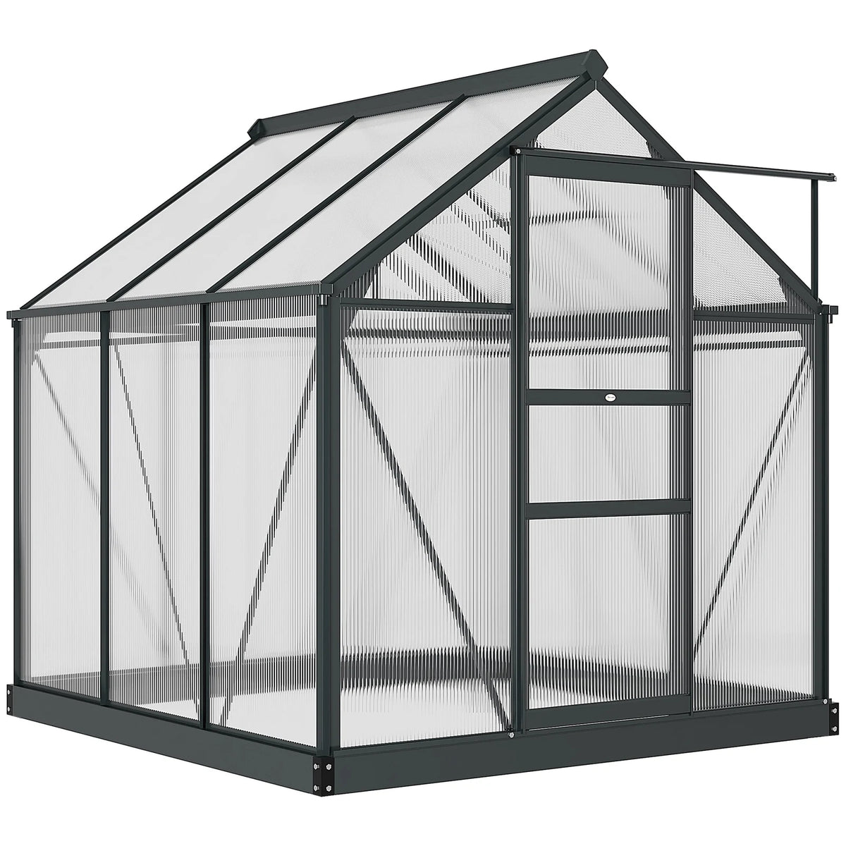 CoSoTower Greenhouse Garden, Green House, Outdoor Greenhouse Kit, PC Board with Sliding Door, 6.2' x 6.3' x 6.6', Grey