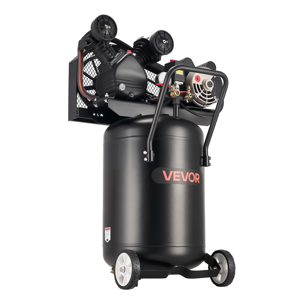 VEVOR 20-Gallon Air Compressor, 2HP 6.5SCFM at 90PSI, Max 135PSI Pressure Oil-Lubricated Air Compressor Tank, Portable on Wheels for Auto Repair
