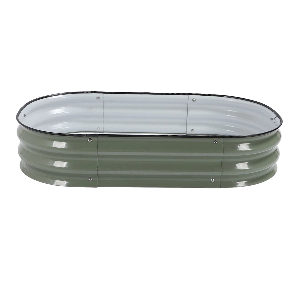Oval Stainless Steel Raised Garden Bed Kit for Outdoor Vegetable and Flower Planting