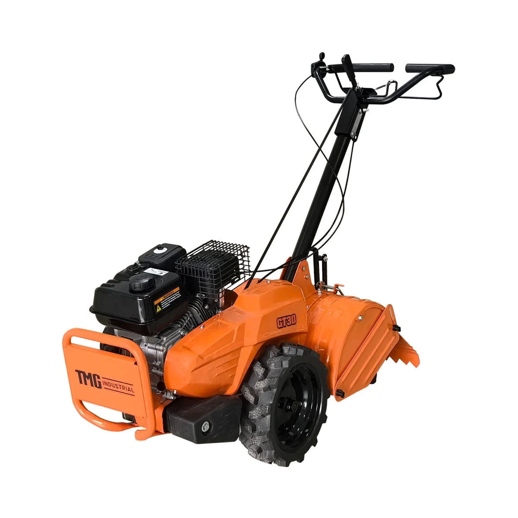 TMG Industrial 18" Self-Propelled Garden Tiller, Dual Rotation, 6.5" Tilling Depth, 196cc (6.5HP) Gas Engine, TMG-GT30