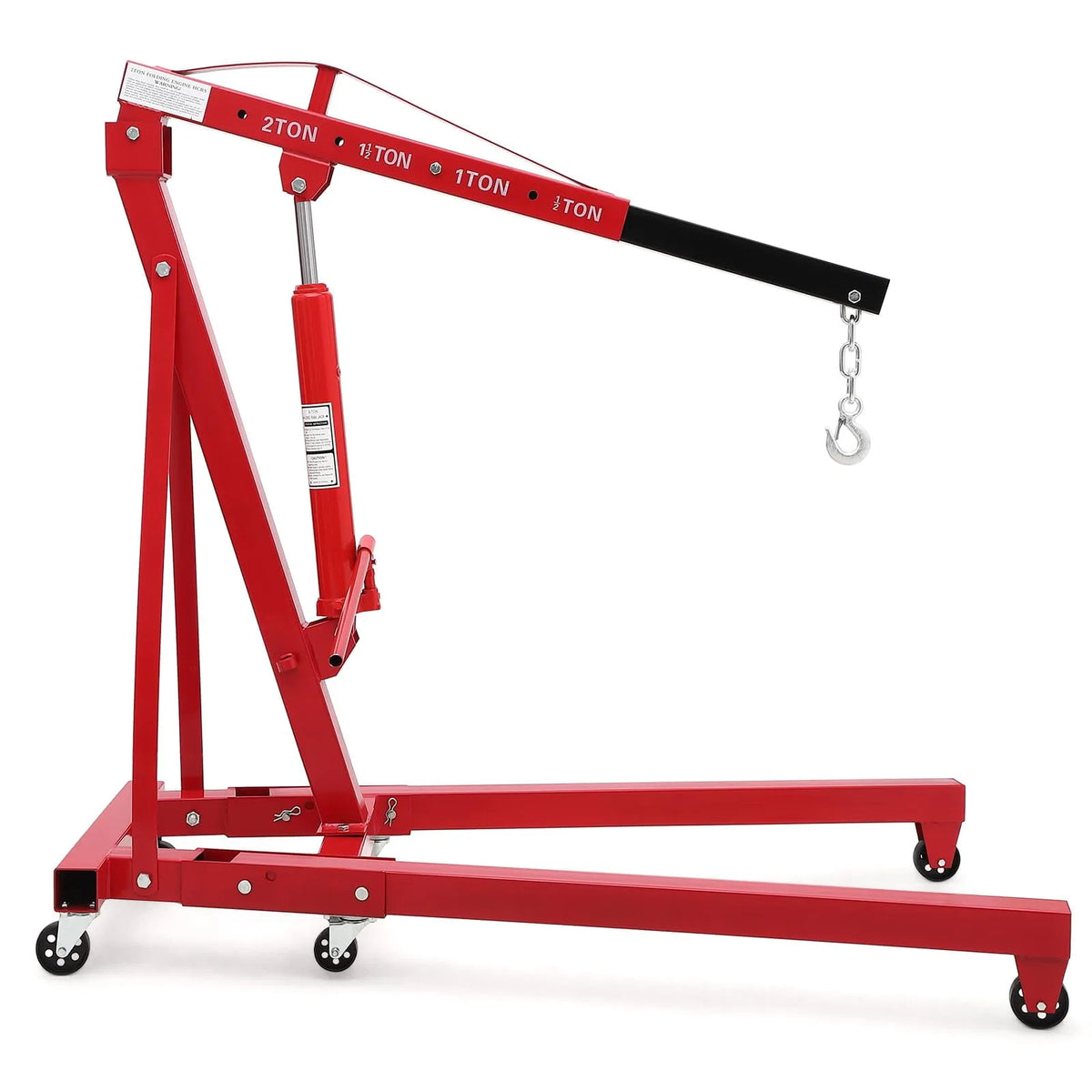 AKDSteel 2-Ton/4400 lb Folding Engine Hoist, Cherry Picker with 4 Adjustable Positions and Wheels