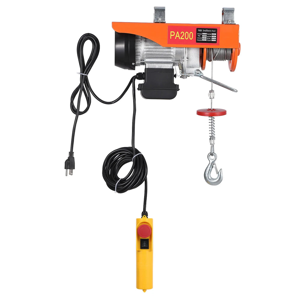 GloryStar 110V Electric Engine Lift Hoist, Steel Wire Crane with Double Slings for Garage, Warehouse or Factory