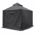 Domi Outdoor Living 8' x 8' Winter Gazebo Cover with Sidewalls & Mesh Windows, Waterproof Double Roof Enclosure, Black