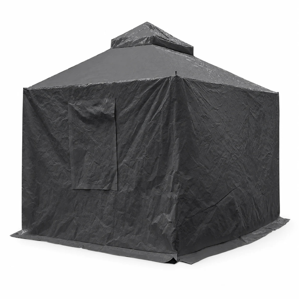 Domi Outdoor Living 8' x 8' Winter Gazebo Cover with Sidewalls & Mesh Windows, Waterproof Double Roof Enclosure, Black