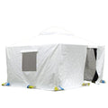 Domi 8' x 8' Double Roof Universal Winter Gazebo Cover for Hardtop Gazebos,Enclosed Cover with Sidewalls and Mesh Windows Waterproof (White)