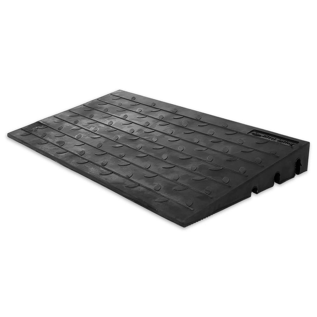 Silver Spring 4" Maximum Riser, Solid Rubber 3 Channel Threshold Ramp, Black