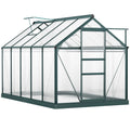 Outsunny 10.2' x 6.3' x 6.6' Clear Polycarbonate Greenhouse, Large Walk-In Garden, Aluminium Frame, Slide Door, top vent for ventilation