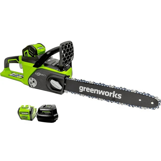 Greenworks 40V 14" Cordless Brushless Electric Chainsaw, 2.0 Ah Battery and Charger Included [75+ Compatible Tools]