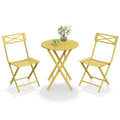GloryStar 2-Piece Folding Bistro Table and Seating Set, Weather-Resistant Steel Outdoor Patio Furniture