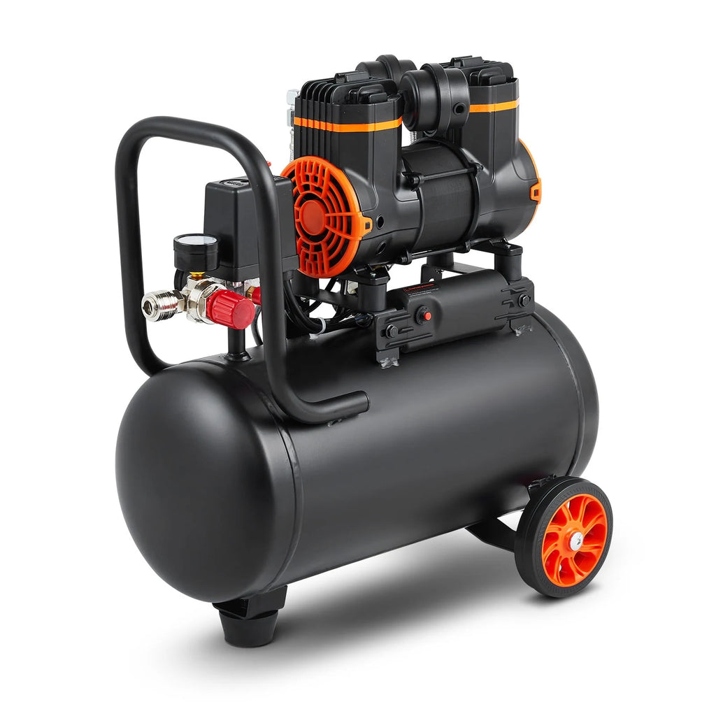 KFFKFF 4.8-Gallon Oil-Free Air Compressor, 1.2 HP, 2.2 CFM at 90 PSI, 116 PSI Max, 70 dB