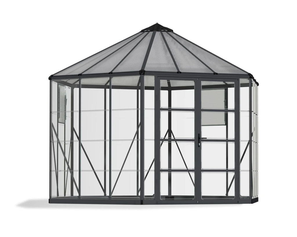 CANOPIA by PALRAM Oasis 12 ft. Greenhouse Kit - Grey Structure & Hybrid Panels (94.2 sq. ft.)