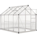 Outsunny Greenhouse, Walk-In Hot House, Clear PC Board with Sliding Door