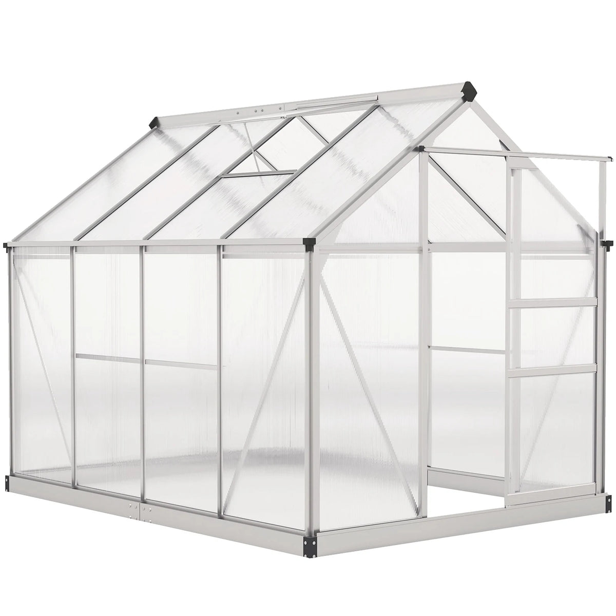 Outsunny Greenhouse, Walk-In Hot House, Clear PC Board with Sliding Door