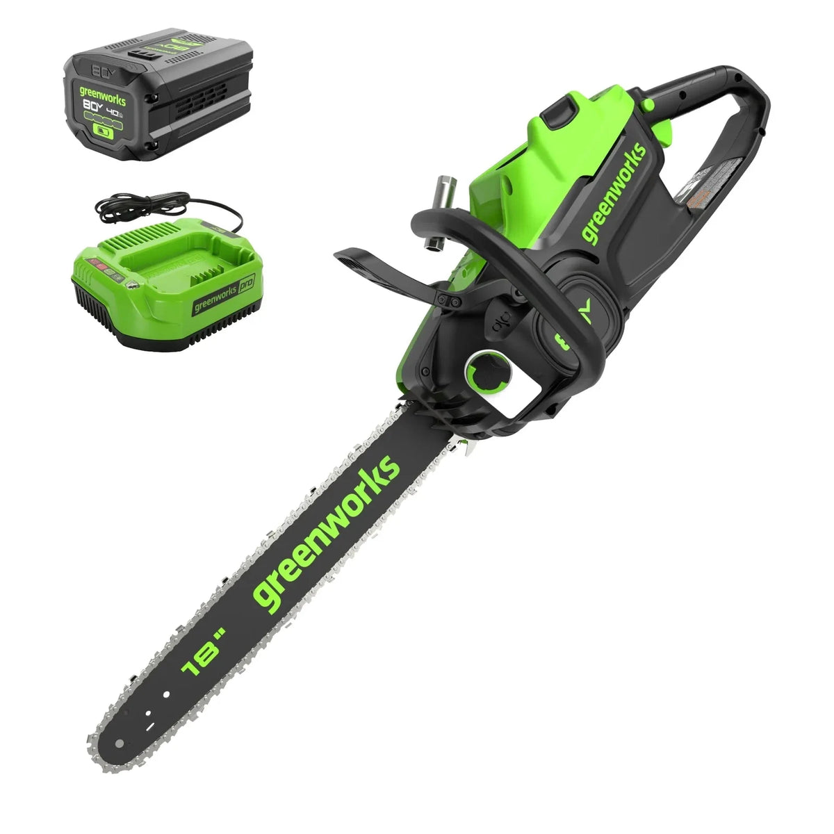 80V 18" Brushless Cordless Chainsaw, 4.0Ah Battery and Charger Included