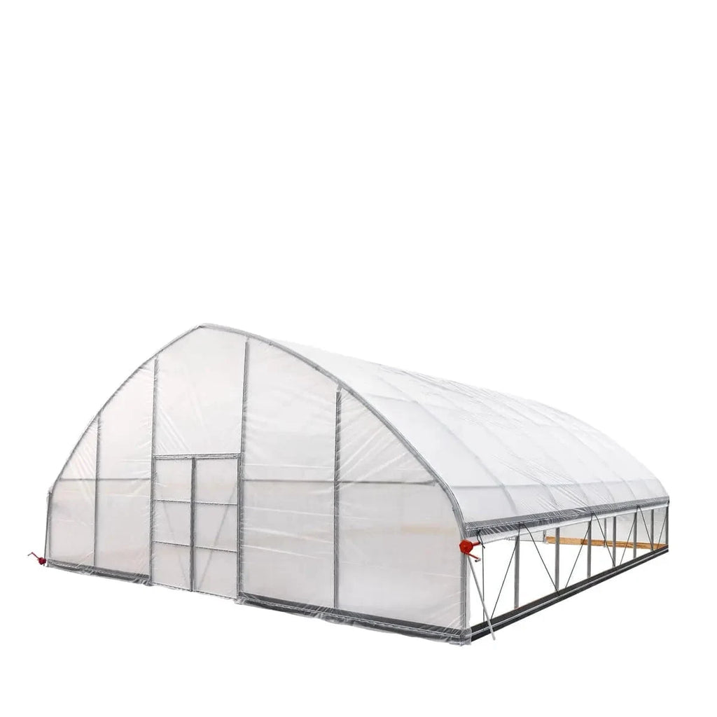TMG Industrial Commercial Tunnel Greenhouse, 30' x 30', 6 Mil Clear Poly Covers and Roll-Up Sides, TMG-GH3030