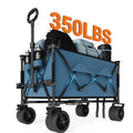 Collapsible Beach Wagon with All-Terrain Wheels, 500Lbs Capacity, Cup Holders for Camping, Sports, Garden