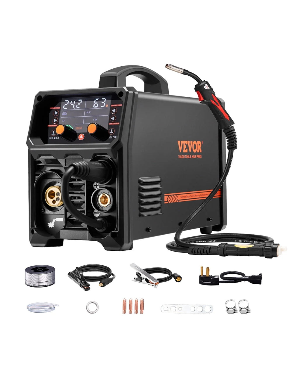 VEVOR MIG Welder 200Amps Welding Machine 4-in-1 Gas MIG/Flux Core MIG/Stick/Lift TIG