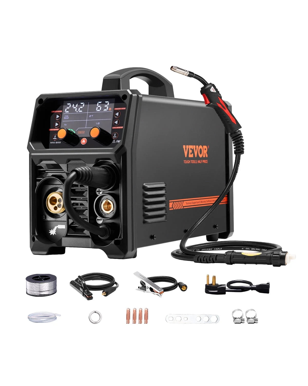 VEVOR MIG Welder 200Amps Welding Machine 4-in-1 Gas MIG/Flux Core MIG/Stick/Lift TIG
