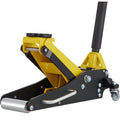 KFFKFF Floor Jack, 1.5 Ton Ground Elevator, Aluminum and Steel Combined Rollers, Twin Pistons Speedy Elevation Pump, Elevation Span 3-3/20"-14-10/27"