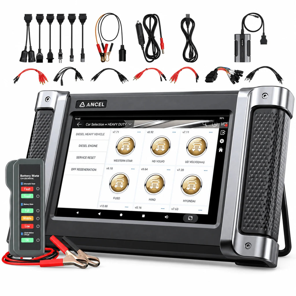 ANCEL HD8000 Professional Heavy Duty Truck Full OBD2 Scanner + BM310 Batter-y Tester Kits